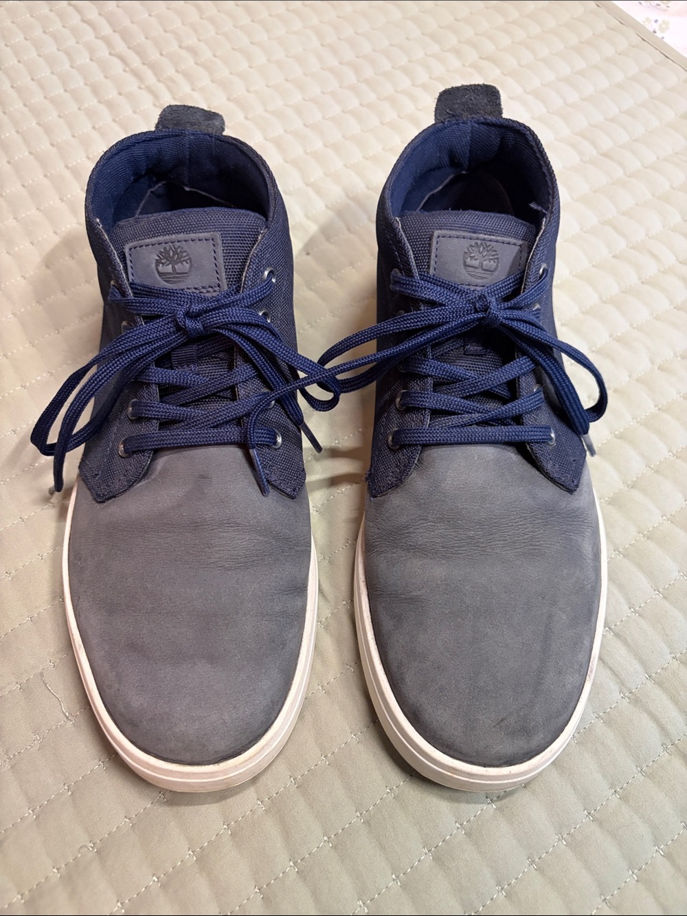 Timberland Men's Navy and Gray Chukka Boots